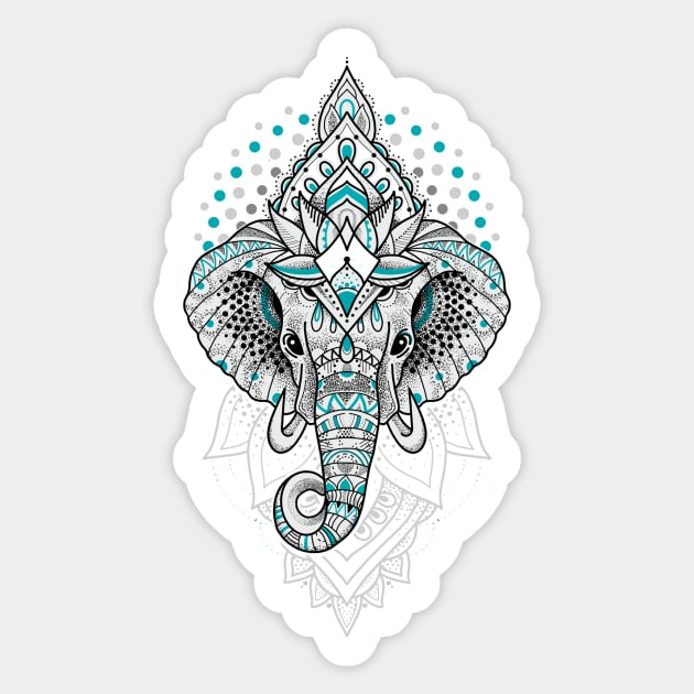 Lotus Elephant Sticker by louddoodle